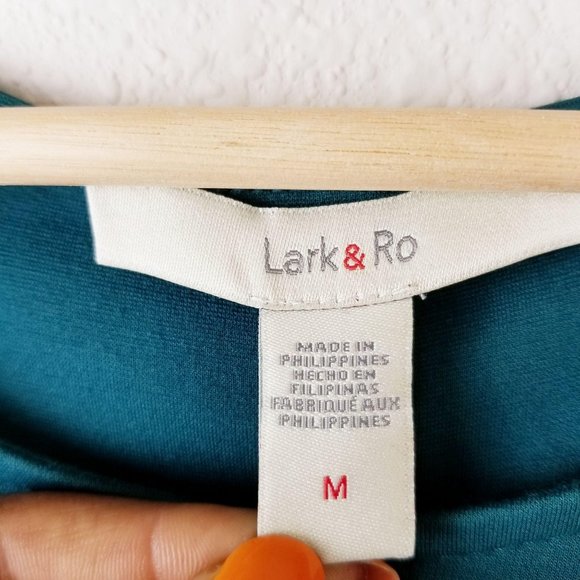 Lark & Ro 3/4 Sleeve Fit and Flare Dress Green - Picture 8 of 11